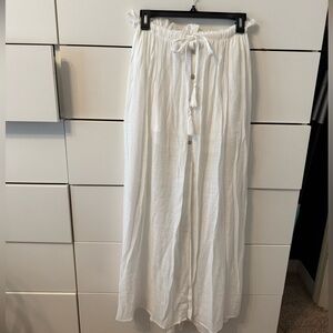 White flowy skirt with Button Detail, double lined.